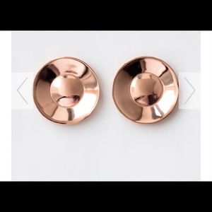 Rose Gold Disc Earrings